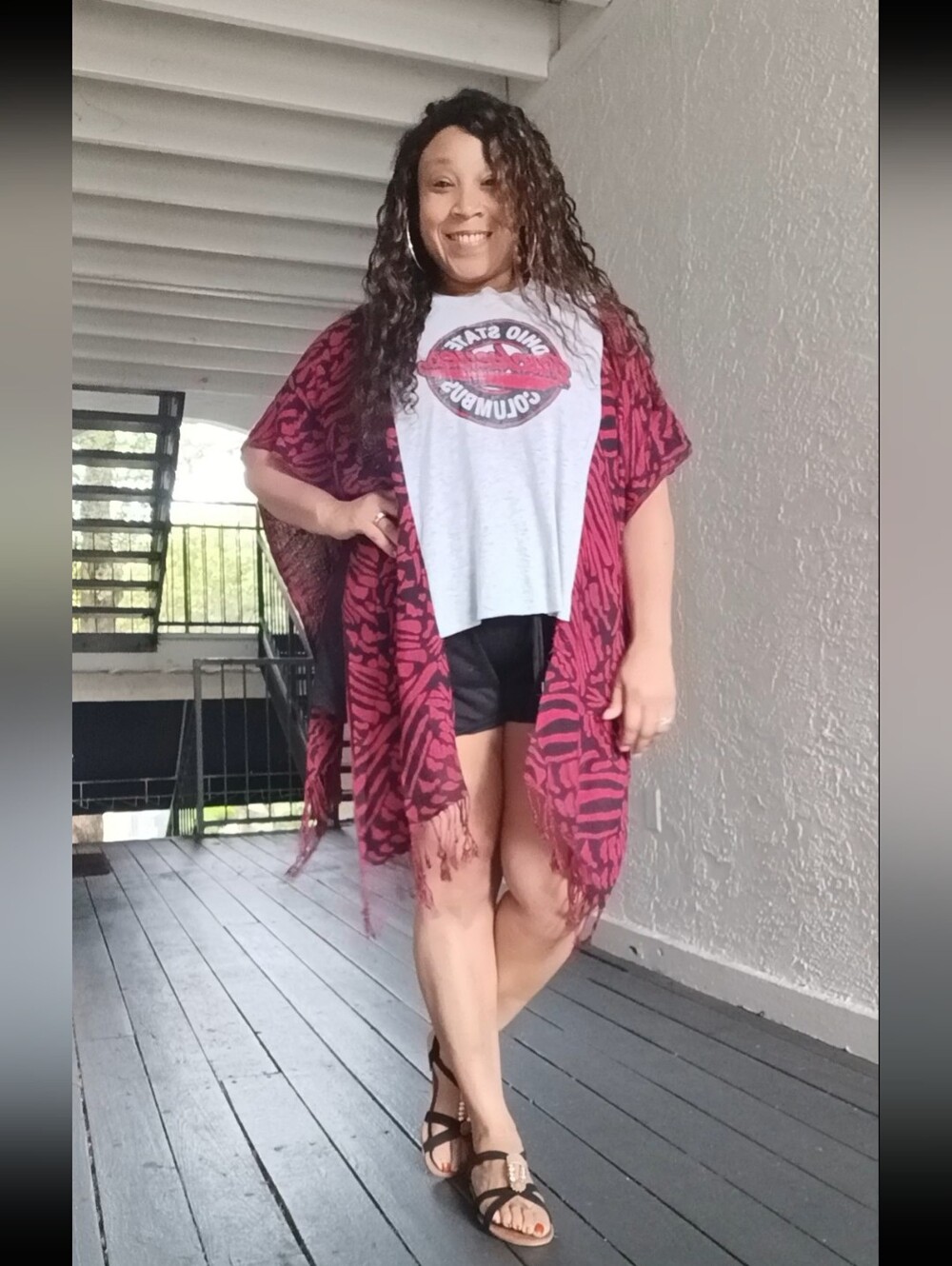 Upcycled Ohio State Tshirt Poncho